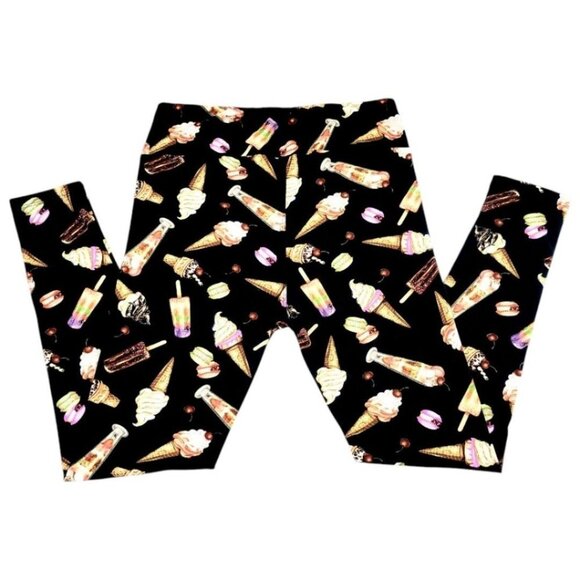 Vibrant LuLaRoe Ice Cream Print Leggings for Women - Tall & Curvy Perfect Fit - Picture 4 of 12